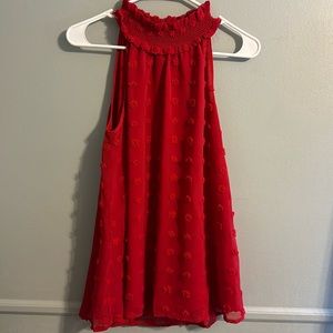 Flowy sleeveless top red size small